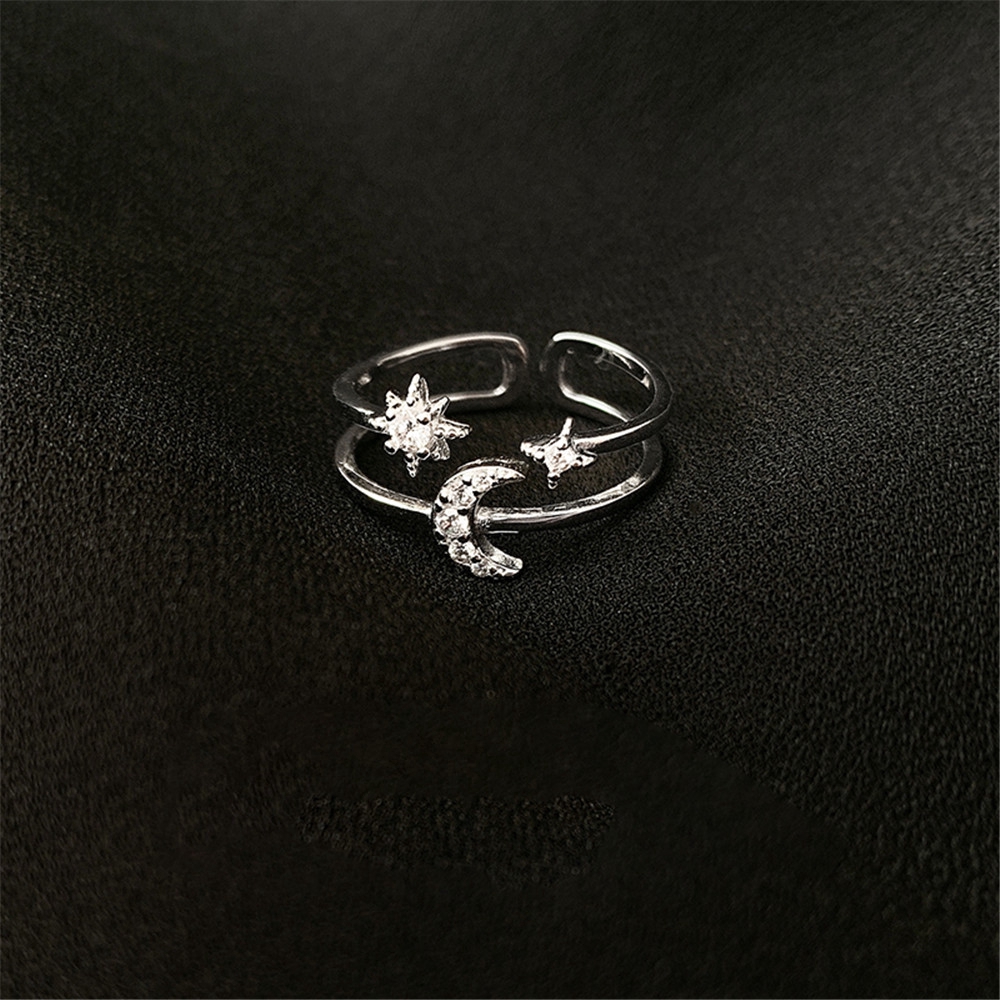 Nhẫn Hở Hình Mặt Trăng + Ngôi Sao Thời Trang