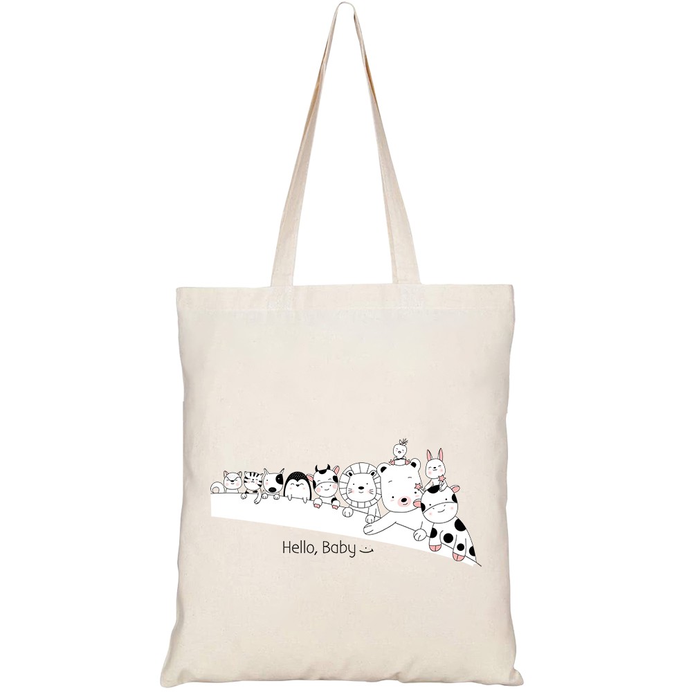 Túi vải tote canvas HTFashion in hình cute animal cartoon style HT113