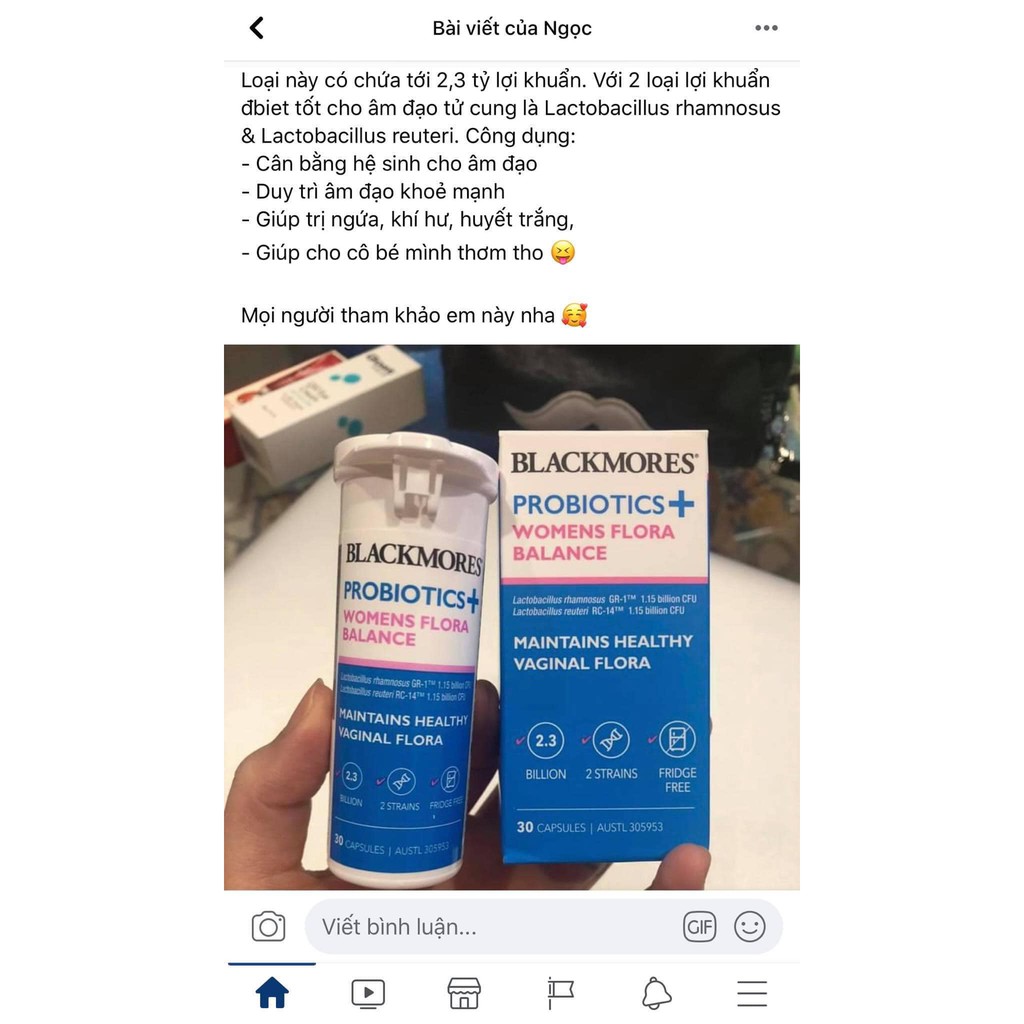 Lọ men vi sinh Blackmores Probiotics 30 viên