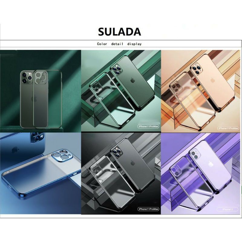 Ốp lưng nhám viền mầu cho Iphone 13 pro max/13/13 pro/ 12 promax / 12 pro / 12 / 12 mini chính hãng Sulada cao cấp