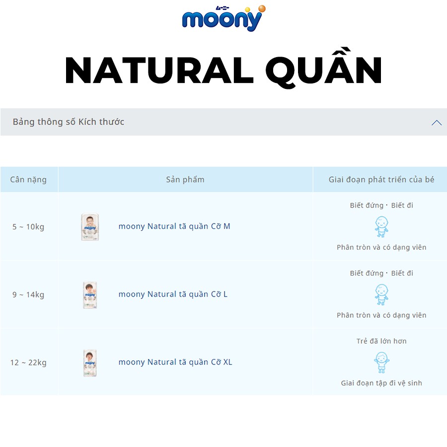 Bỉm  dán/quần Moony đủ size nb90/s84/m64/m58/l54/l44/xl38  – Ú Òa