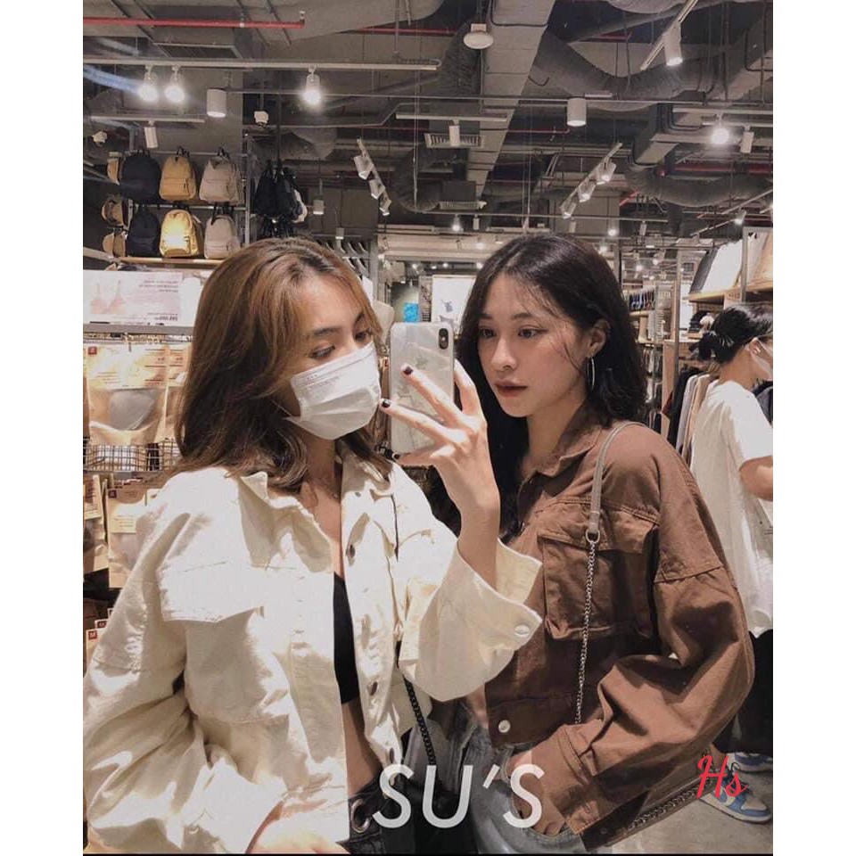Áo Khoác Kaki Croptop 2 Bên Túi Hộp Hot Trend Mã 461 UNI STORE