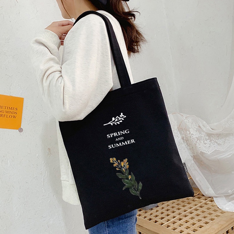 Túi vải bố canvas tote đựng đồ quần áo đeo vai thời trang nhỏ giá rẻ LUVADO TX769