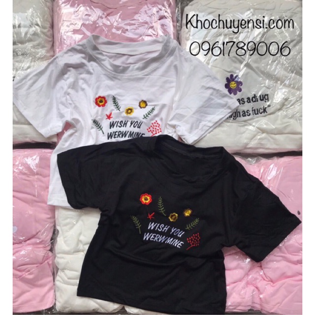 ☀️ CropTop Thêu Bông Nhí