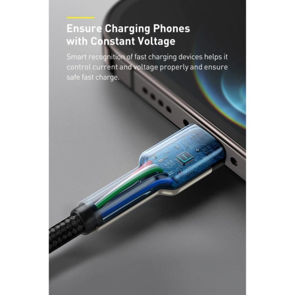 Dây sạc nhanh Type C To Lightning 20W cho iPhone 12 Series dây bọc dù chống gẫy dài 1M/2M Baseus - SPK Official