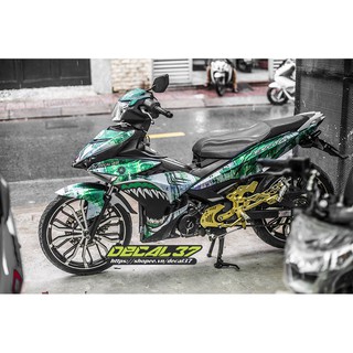 Tem Trùm Exciter 150 Cá Mập Rỉ Xanh Bạc