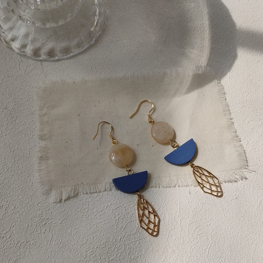 Xinh xắn bông tai dáng thả dài thuyền lá 60 mạ 925 cao cấp