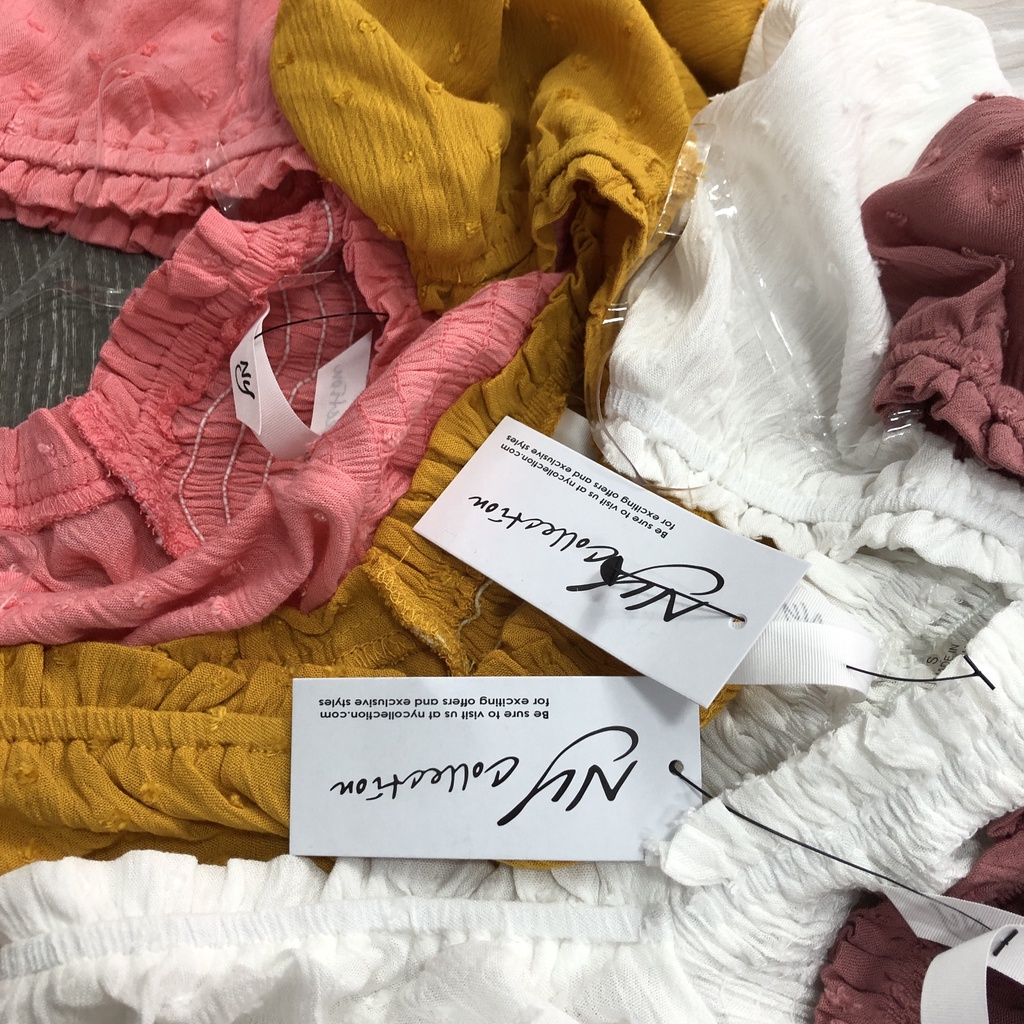 Đầm NY collection smocking babydol viền bèo