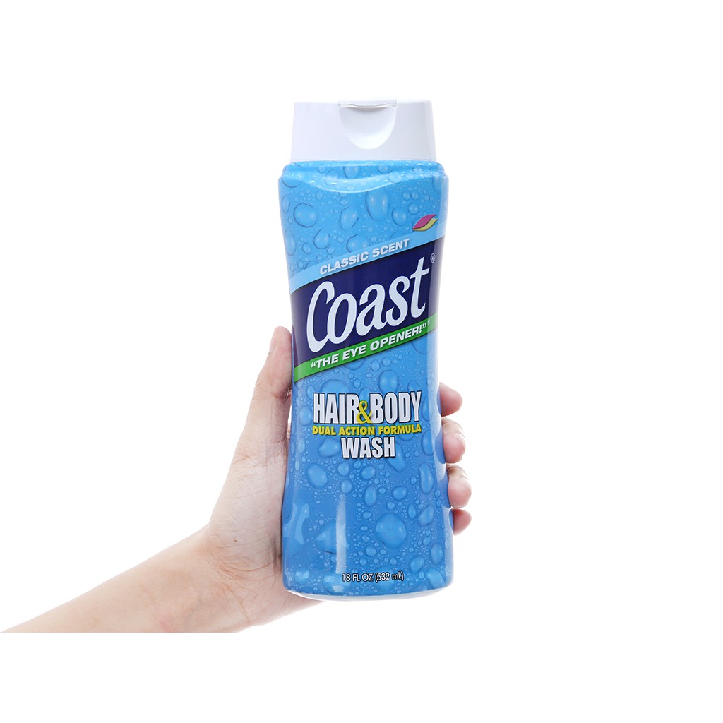 Sữa tắm gội Coast Hair & Body Wash Classic Scent của Mỹ 532ml
