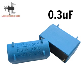 Tụ bếp từ 0.3uf 1200v đứng màu xanh