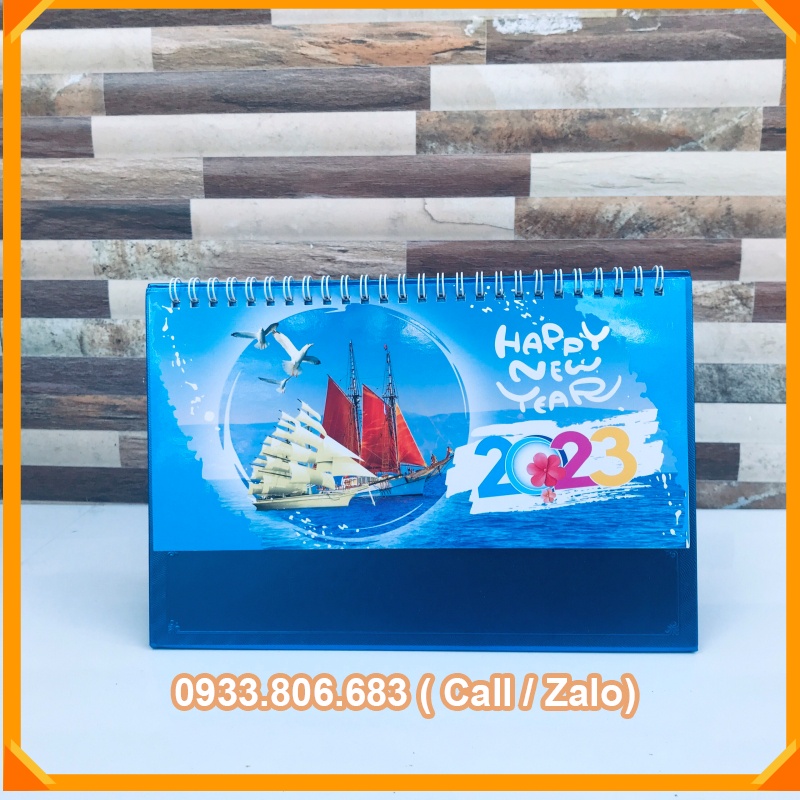 Lịch Để Bàn 2023 Họa Tiết Hoa Phong Cảnh khổ 24*16cm [VPP Huy Phát]