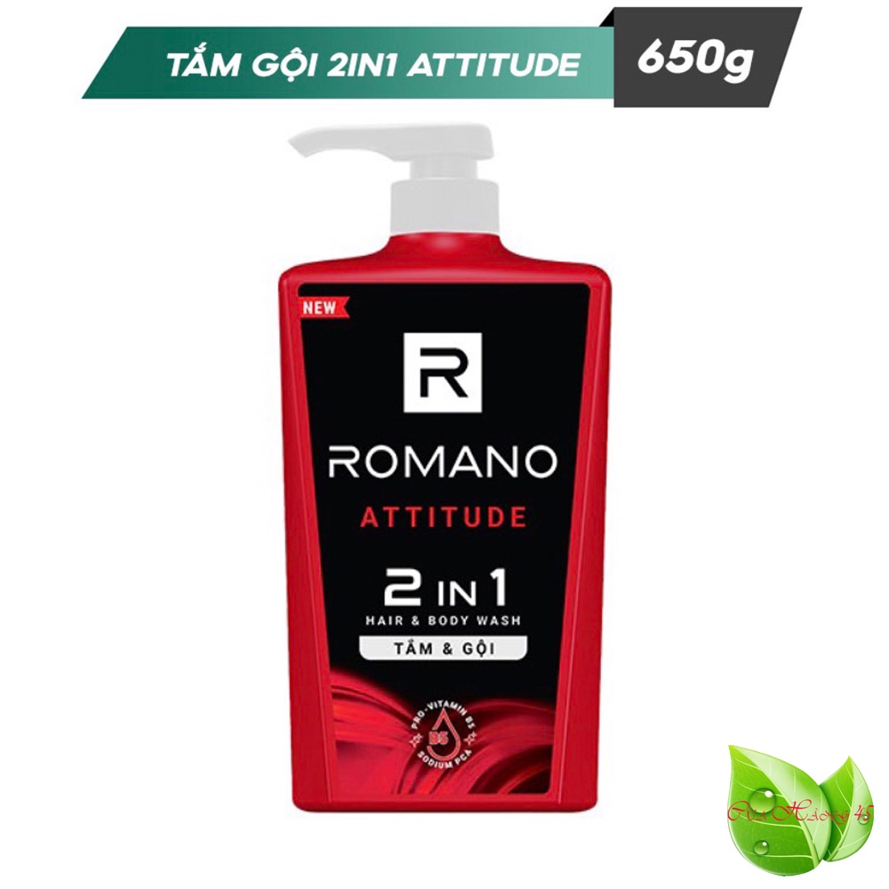 Romano: Dầu Tắm gội 2in1 Romano Attitude 650g/chai