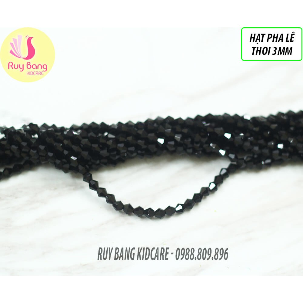 Hạt pha lê thoi 3mm tông xám-hồng-tím-đen