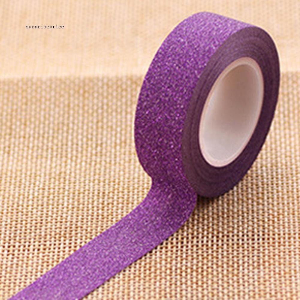 Cuộn giấy dán Washi đính kim tuyến dài 10m dùng để trang trí đa năng