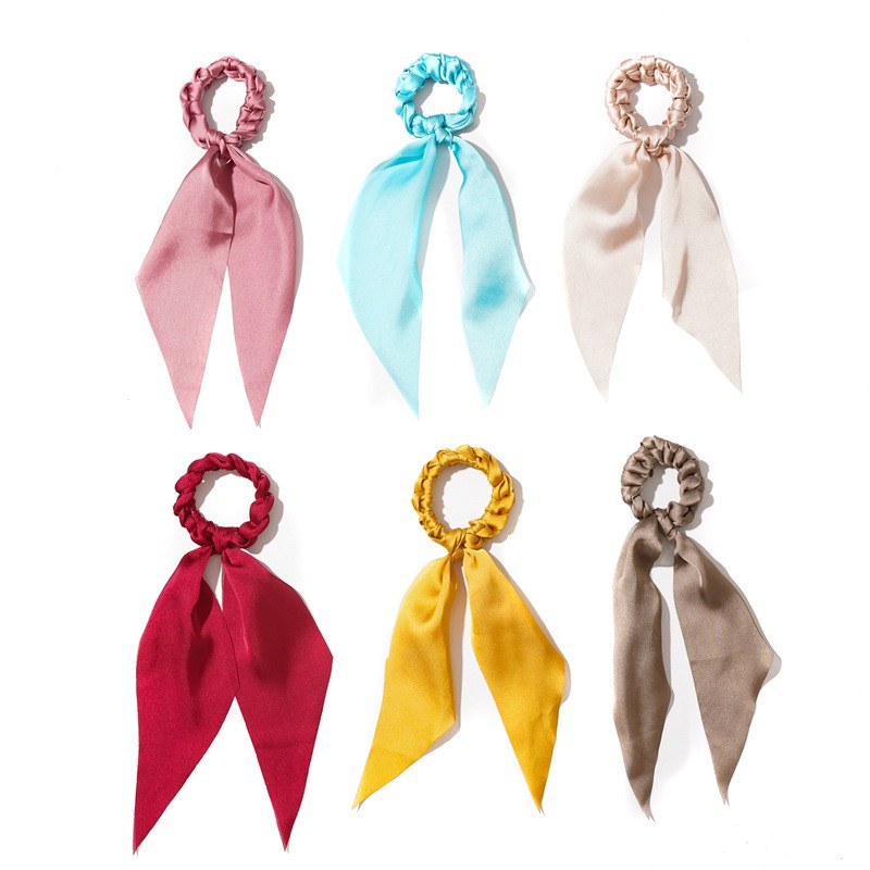 [NowShip2h] Cột Tóc Nơ Scrunchies Thắt Nút Chất Liệu Silk Mềm Mại Thanh Lịch HOT TREND   - Mã DT011