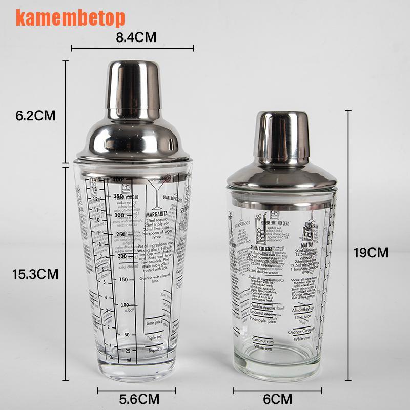 【TOP】Martini Cocktail Shaker Scale Glass champagne Wine Beverage Mixer Shaker