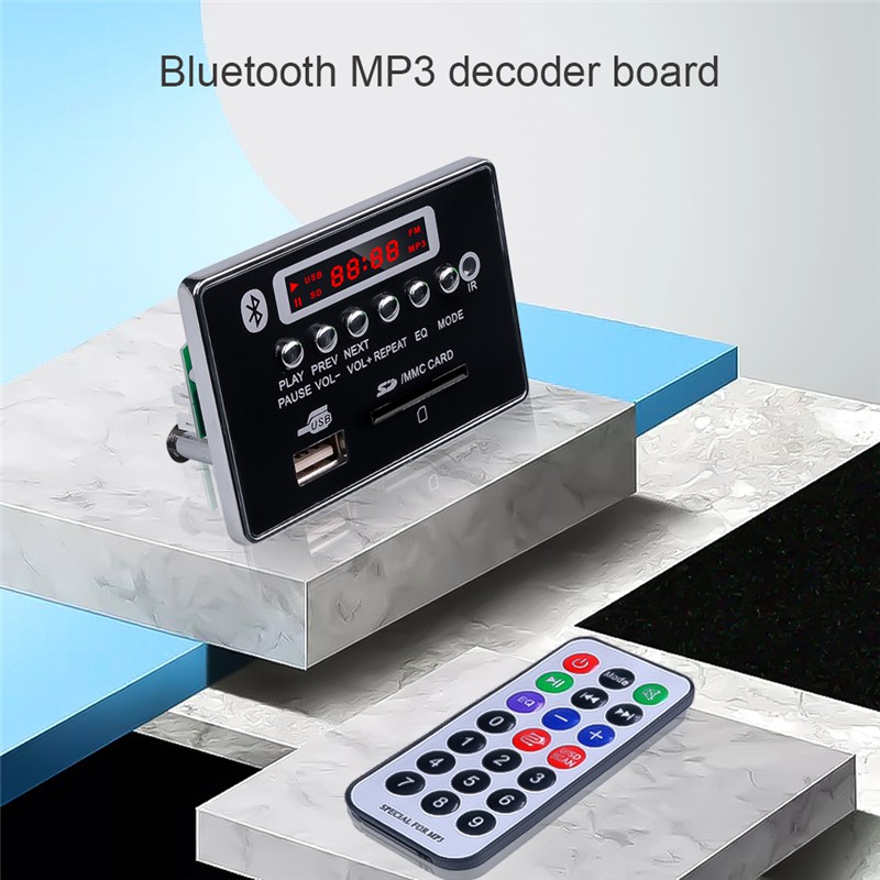 Bộ giải mã DC 12V Mp3 Bluetooth 5.0 Usb Fm 3.5mm dành cho xe hơi