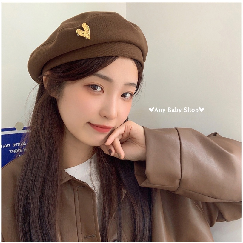 Nón mũ nồi -bánh tiêu hot hit đính trái tim sang chảnh nhiều màu xinh yêu (hàng có sẵn) ❣❣7