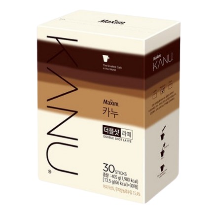 Cà phê hòa tan uống liền dạng thanh MAXIM KANU dòng Latte vị cà phê gấp đôi Decaf Tiramisu Vani Dolce Sô-cô-la bạc hà