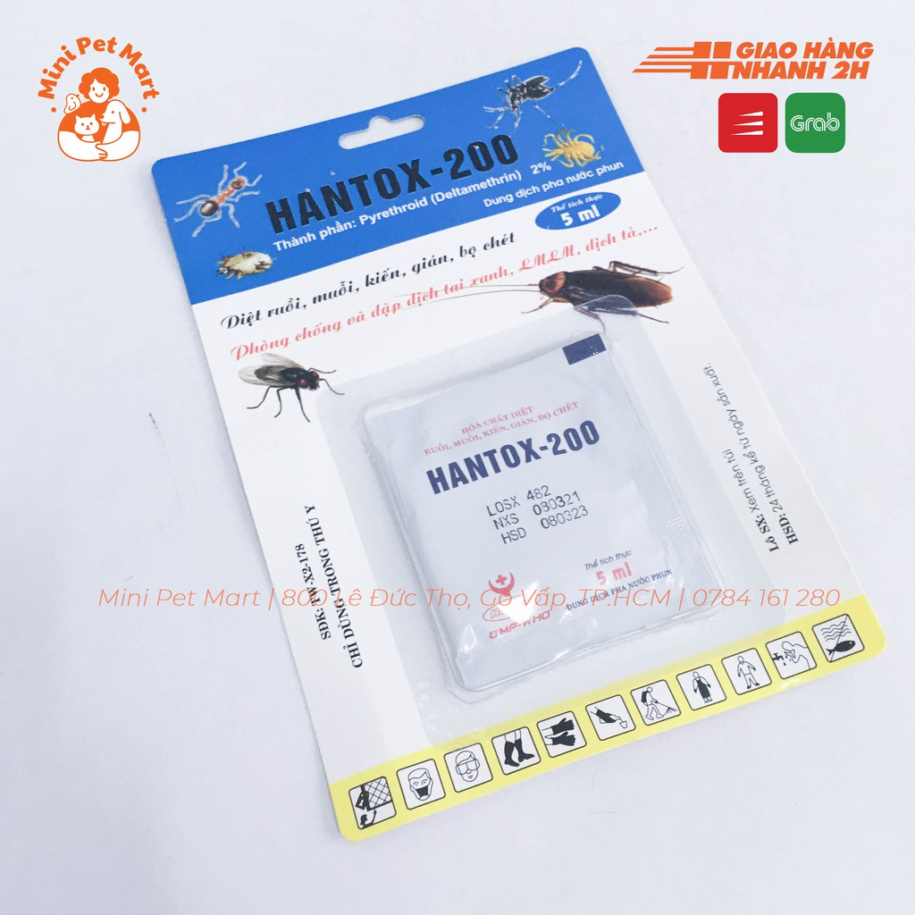 HANTOX 200 - Thuốc diệt ve rận, bọ chét, ruồi, muỗi, kiến, gián trong nhà