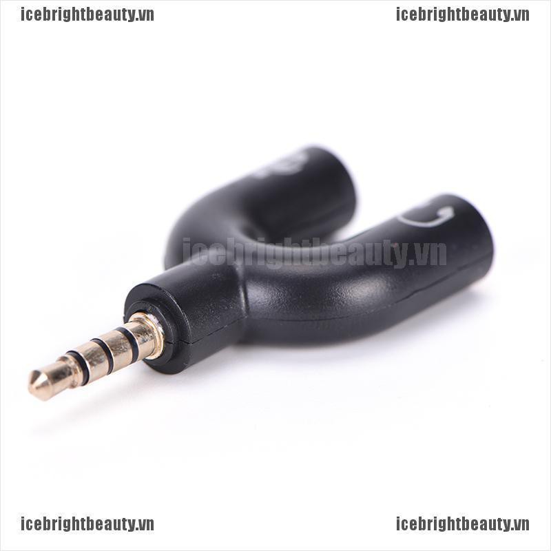 Đầu Cắm Chuyển Đổi Âm Thanh Micro &amp; Tai Nghe Màu Đen Giắc Cắm 3.5mm Chuyên Dụng
