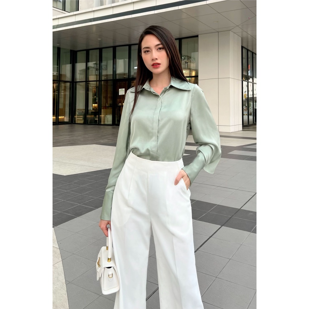 Áo sơ mi lụa basic cách điệu MAIIMER SILK SHIRT