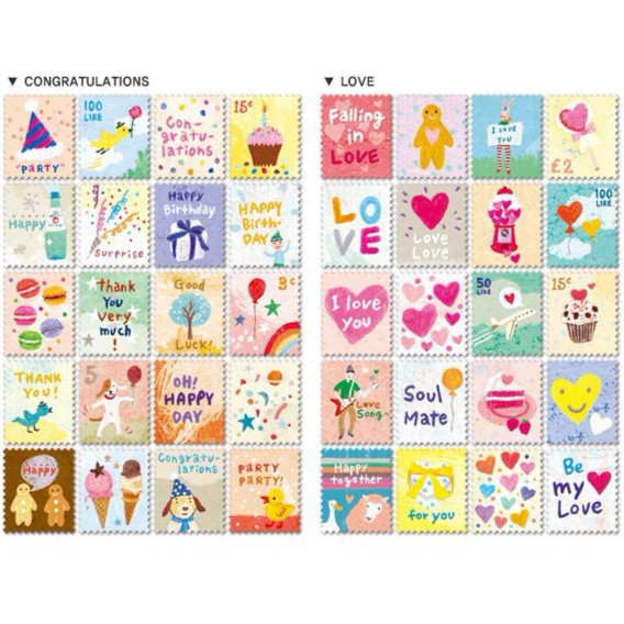 BỘ STICKER TEM TRANG TRÍ 4 TỜ HÀN QUỐC