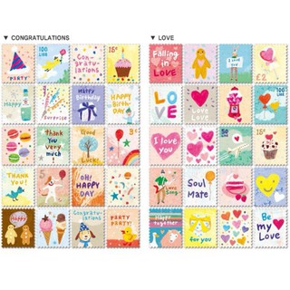Bộ sticker tem trang trí 4 tờ hàn quốc