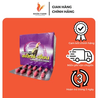 Thuốc kích thích mọc lông cho gà, gà đá super spex chain giúp ra lông nhanh, bóng mượt 1 vỉ 10 viên