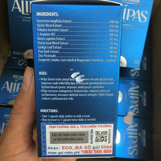 Sâm Alipas Mới Hộp 30 Viên ( Còn Tem Tích Điểm Chính Hãng )