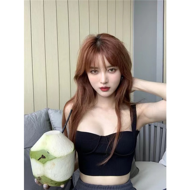 Áo Hai Dây Dệt Kim Màu Sắc Đơn Giản Cho Nữ