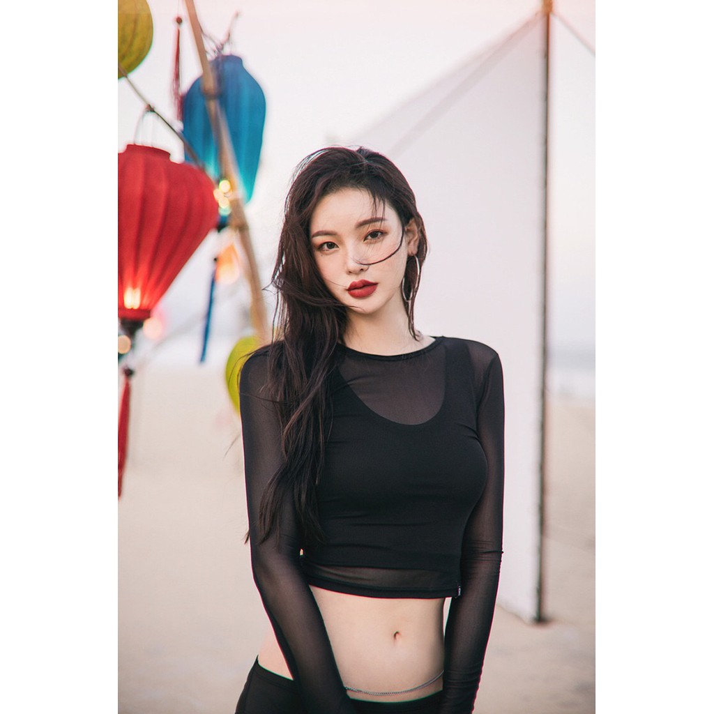 LIZ STUDIO| Korean swimsuit ins style was thin and conservative three-piece seaside long-sleeved swimwear | BigBuy360 - bigbuy360.vn