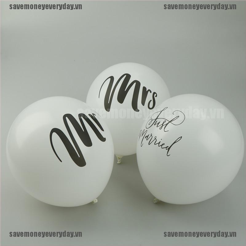 [🍄🍄Save] 1pc mr mrs just married round latex balloon valentine's day wedding party decor [VN]