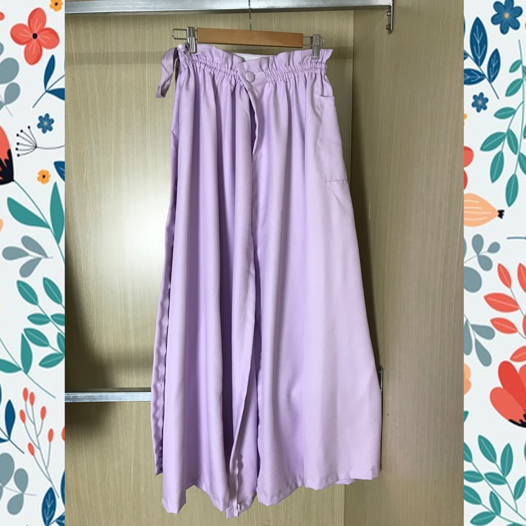 Váy Chống Nắng Dễ Thương Thời Trang Lưng Thun Cúc Sau | Tím Cột Nơ Đính Hột | Chang Chang