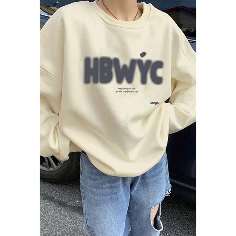 Áo NRVP tay dài oversize in họa tiết phong cách Hàn Quốc thời trang cho nam và nữ