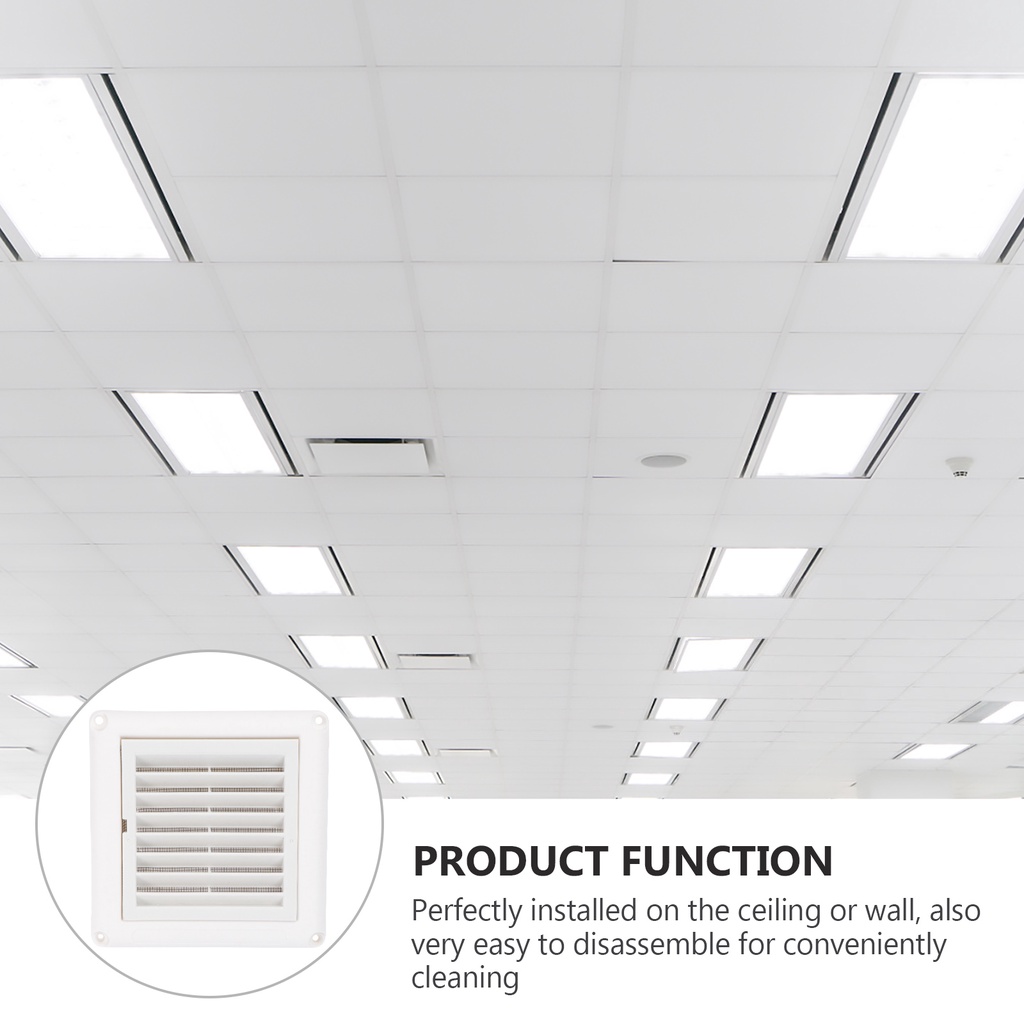 1 Vỏ Bọc Lưới Thông Gió Gắn Trần Nhà Tích Hợp Lưới Thoát Khí Màu Trắng 100mm Cho Nhà Tắm / Văn Phòng