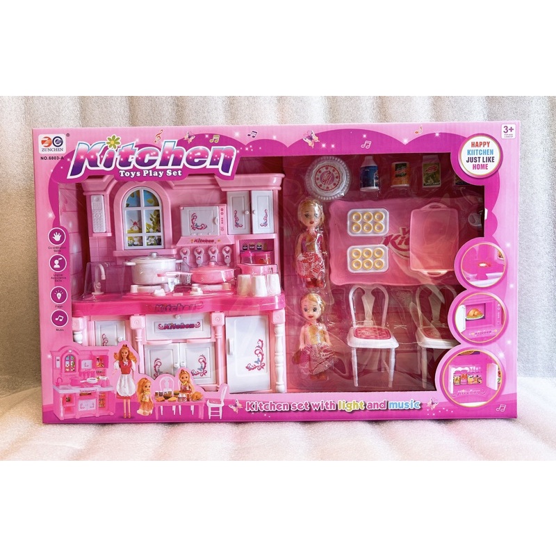 Bộ Bếp Mini Búp Bê Chibi có Bàn Ghế 6803-A