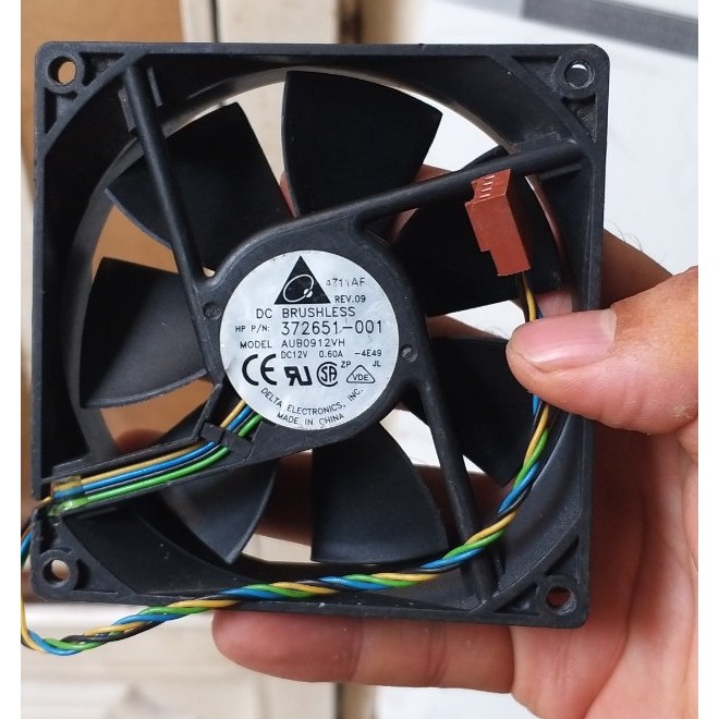 Fan quạt 9cm tản nhiệt máy tính hiệu DELTA, ADDA, dòng điện 12v, ampe 0.41, 0.5 và 0.6A, hàng tháo máy Server