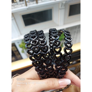 Cài tóc nhựa trái tim đen, lẻ 1 cái