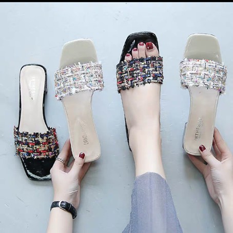 Dép lười đầu vuông mẫu hè năm 2019