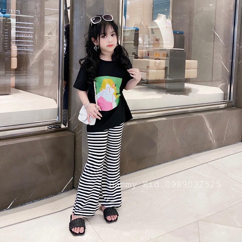 Set phông cô gái quần Loee trend 2022 cho bé gái 17-36kg nữ tính hottrend