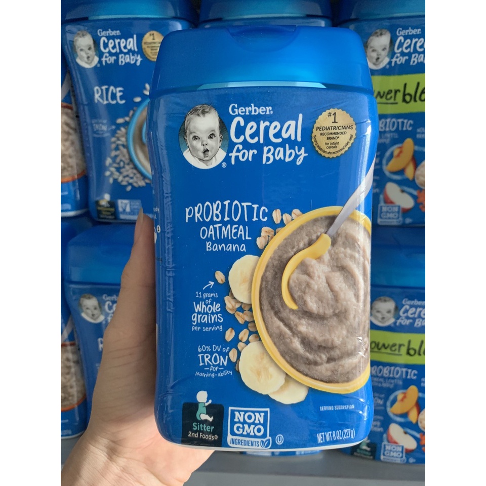 MẪU MỚI BỘT ĂN DẶM GERBER MỸ 277GR YẾNMẠCH CHUỐI