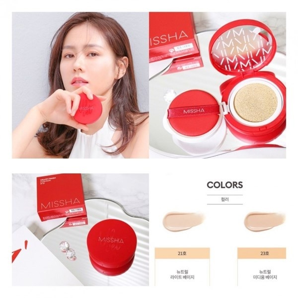 [Free Ship]Phấn Nước,Phấn Nước Missha Đỏ Velvet Finish Cushion SPF50 PA+++ Kiềm Dầu,Che Khuyết Điểm,Lì Mịn-mpkimngan