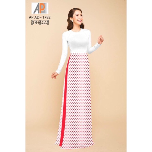 Vải áo dài chấm bi