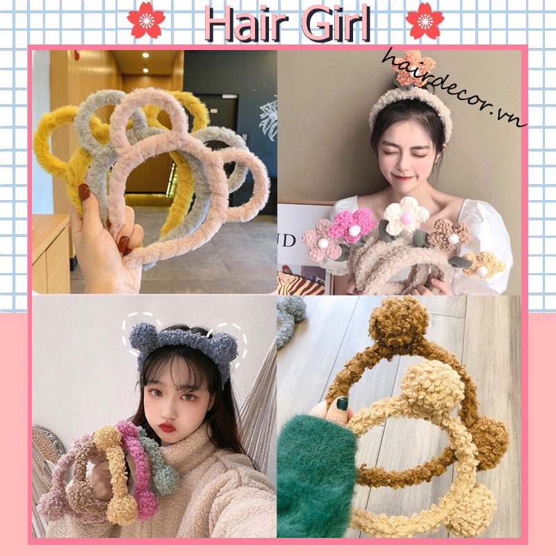 Băng đô cài tóc hình tai gấu kiểu Hàn Quốc dễ thương cho nữ