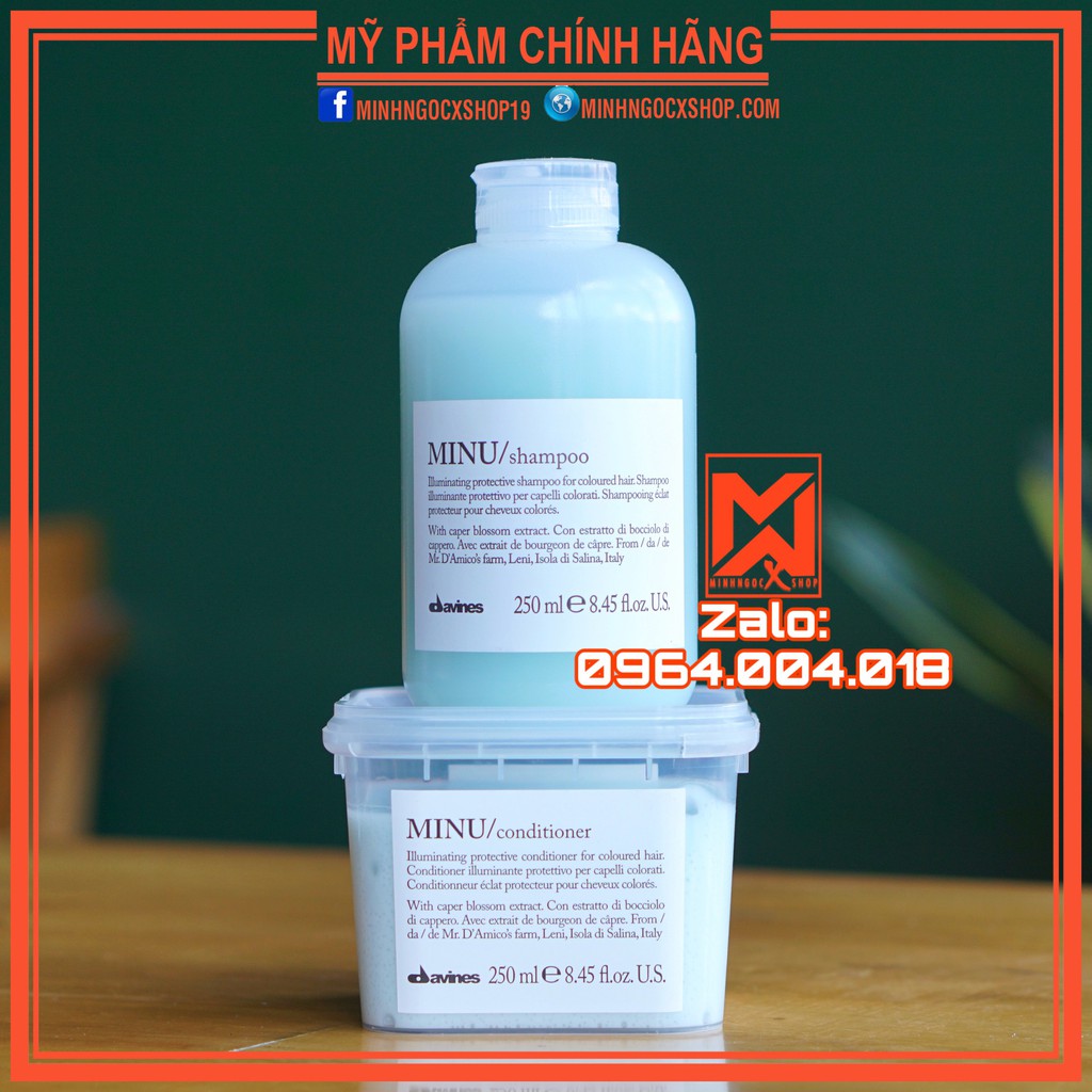 DẦU GỘI XẢ DÀNH CHO TÓC NHUỘM DAVINES MINU 250ML - CHÍNH HÃNG
