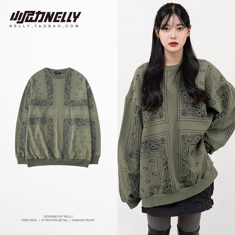 [FREESHIP](CÓ SẴN) HÀNG CHÍNH HÃNG Áo SWEATER NELLYHEYBIG unisex,HOODIE dáng rộng màu bộ đội.