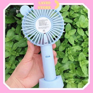 Quạt Mini Cầm Tay Tai Gấu Tích Điện 3 Chế Độ Gió Có Chân Đế Kẹp Điện Thoại Để Bàn Tiện Dụng 88110 Nguyễn Trang 88