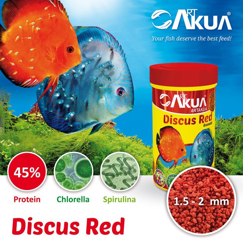 A8- ARTAKUA DISCUS RED-100g-Thức ăn giàu protein phát triển màu sắc tối đa các loài cá ăn mồi miệng nhỏ.