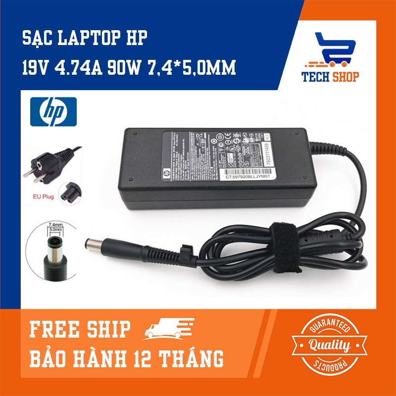 [FREESHIP]Sạc laptop HP 19.5V - 4.62A / 19V - 4.74A, 90w hàng cao cấp - Sạc hp - sạc máy tính hp